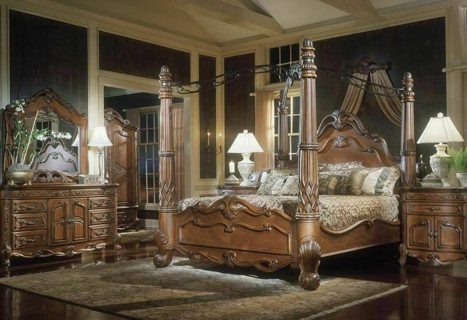 AICO by Michael Amini Tresor 4PC King Size Bedroom Set Etsy