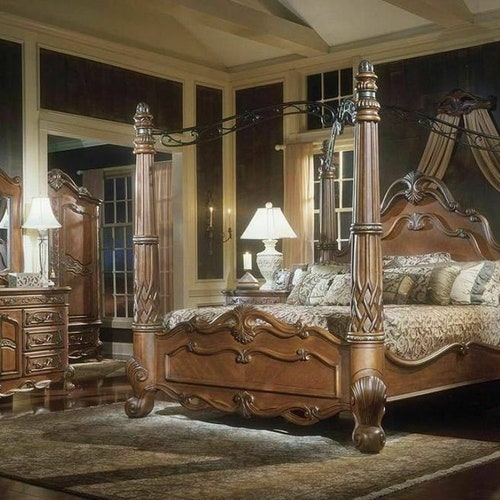 AICO by Michael Amini Monte Carlo Silver Snow 5PC King Size Etsy