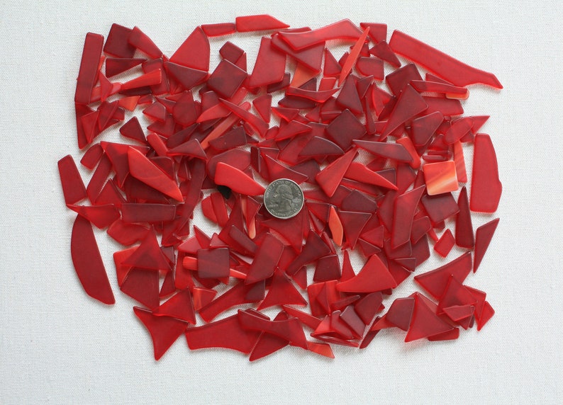 12 oz. Mixed Red Tumbled Sea Glass