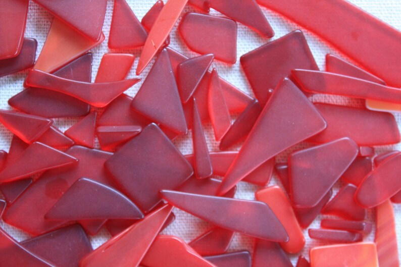 12 oz. Mixed Red Tumbled Sea Glass