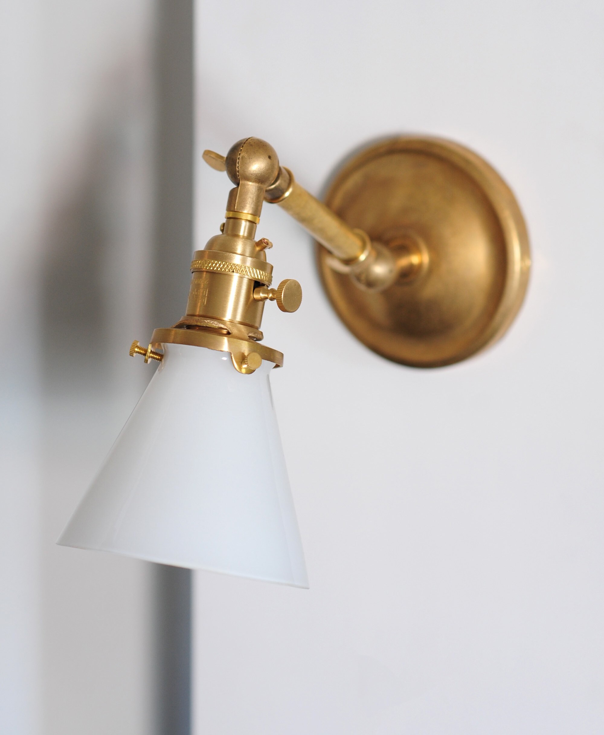 Cast Brass Adjustable Wall Sconce. Plugin or Hardwired. Etsy