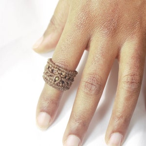 Macramé Ring, Jewelry of Tedious Macramé Knot Work