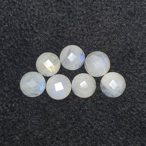Banded Rainbow Moomstone Crystal set, round cabochon, Faceted peristerite, ring size loose gemstone, white labradorite jewelry making craft