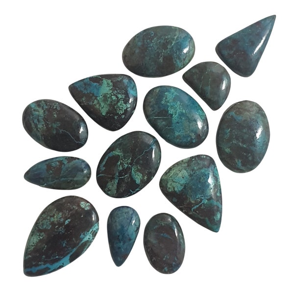 Genuine vintage King Solomon stone(Eilat Stone)  from Timna Valley mined in the 50s, designer cabochons, Chrysocolla Tenorite