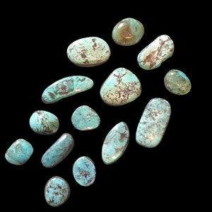 Vintage Turquoise from the Blue Diamond mine turquoise Cut by the Navajo tribe natives craft 60s old stock