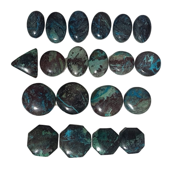 Arizona Tenorite with Chrysocolla. Cabochon sets, Loose Cabochon Crysocholla Gemstone Bundle for Jewelry Making and Crafting