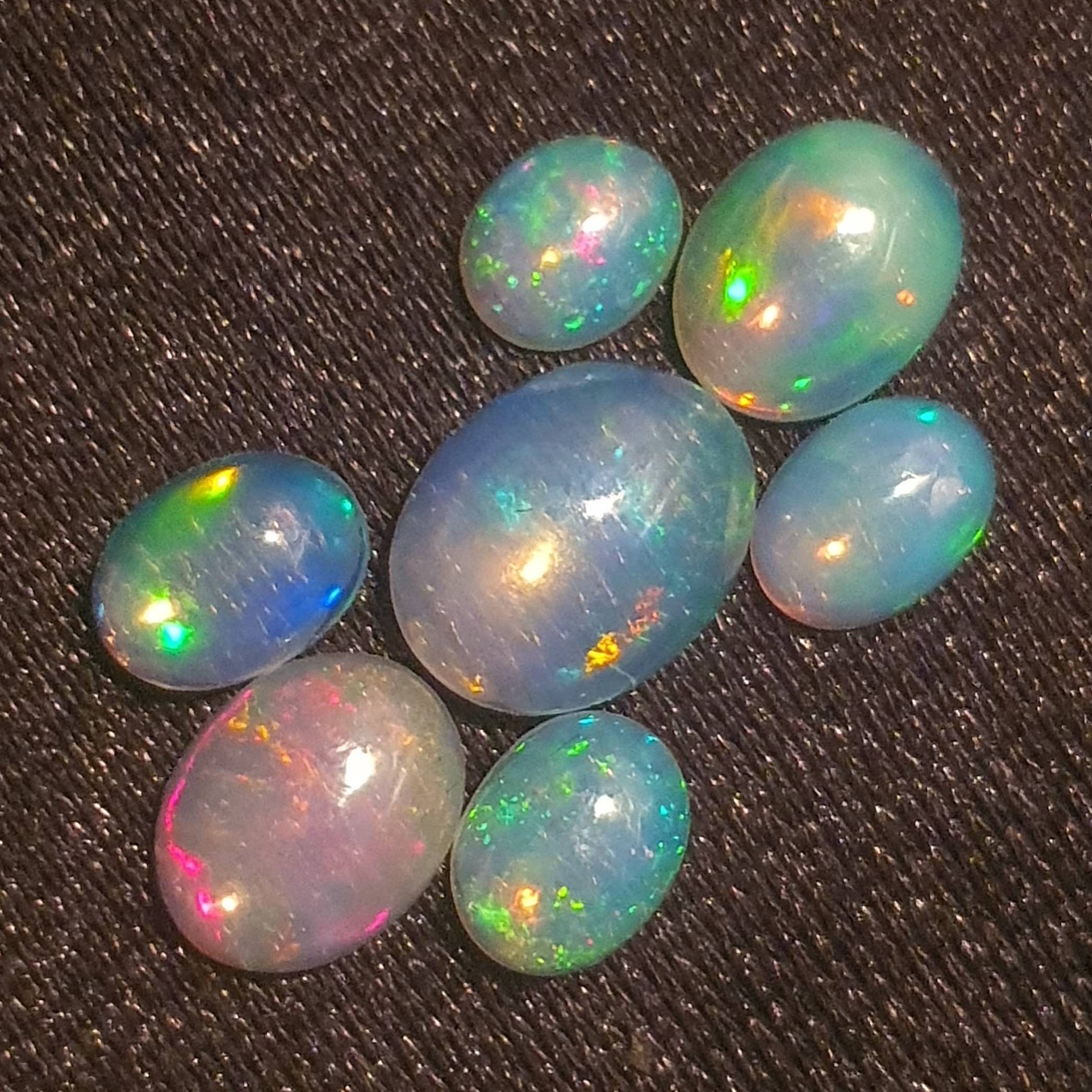 Crystal Clear Opal//7 Piece Set//southern Ethiopian Hydrated