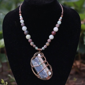 Handmade Roman Glass Necklace, macrame jewelry beaded necklace, Archaeological Roman Glass relic fashioned into unique necklace