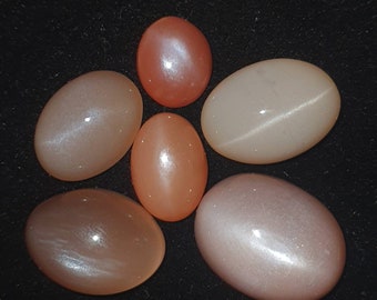 Genuine Adularia Cat's eye Peach Moonstone elipse cabochon//Adularia Moonstone K-feldspar//Adularia sunstone