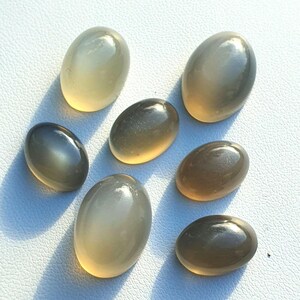 Smoky Adularia Moonstone Cat&#39;s eye ellipse cabochon, dark Adularia k-feldspar jelly cabs