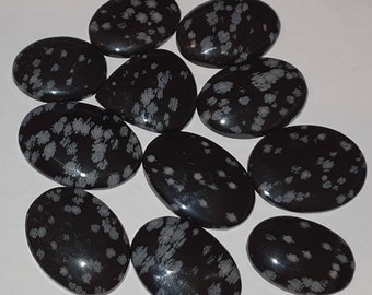 Snowflake Obsidian 99 grams, Wholesale set lot 11 cabochons