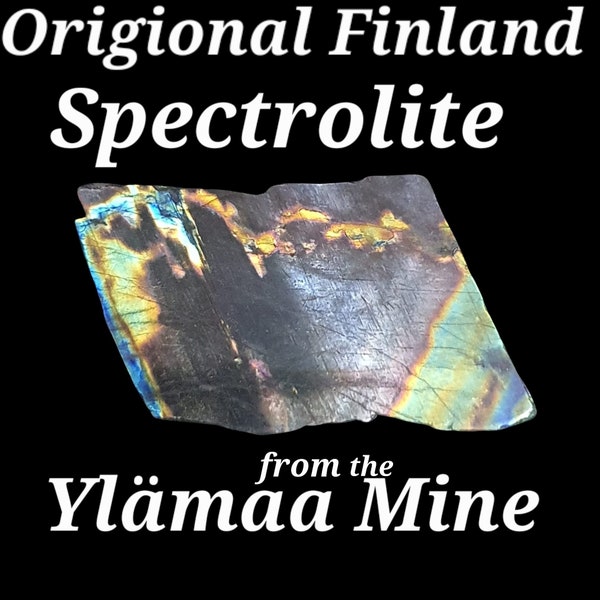 Real Finland Spectrolite, the original Ylämaa mine, Genuine Old-school Spectrolite Finnish Spectrolite, Rare Finlandian mineral authentic