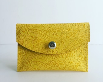 Handmade Yellow Italian Leather Clutch, Everyday Women's Clutch, Evening Women Clutch, Wedding Clutch, Clutch Made in USA, Women Clutches