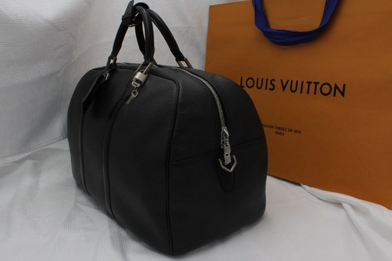 Louis Vuitton Authentische schwarze Rindsleder-Reisetasche - .de