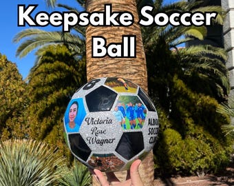 Personalized Photo Soccer Ball | Keepsake Trophy, Senior Gift