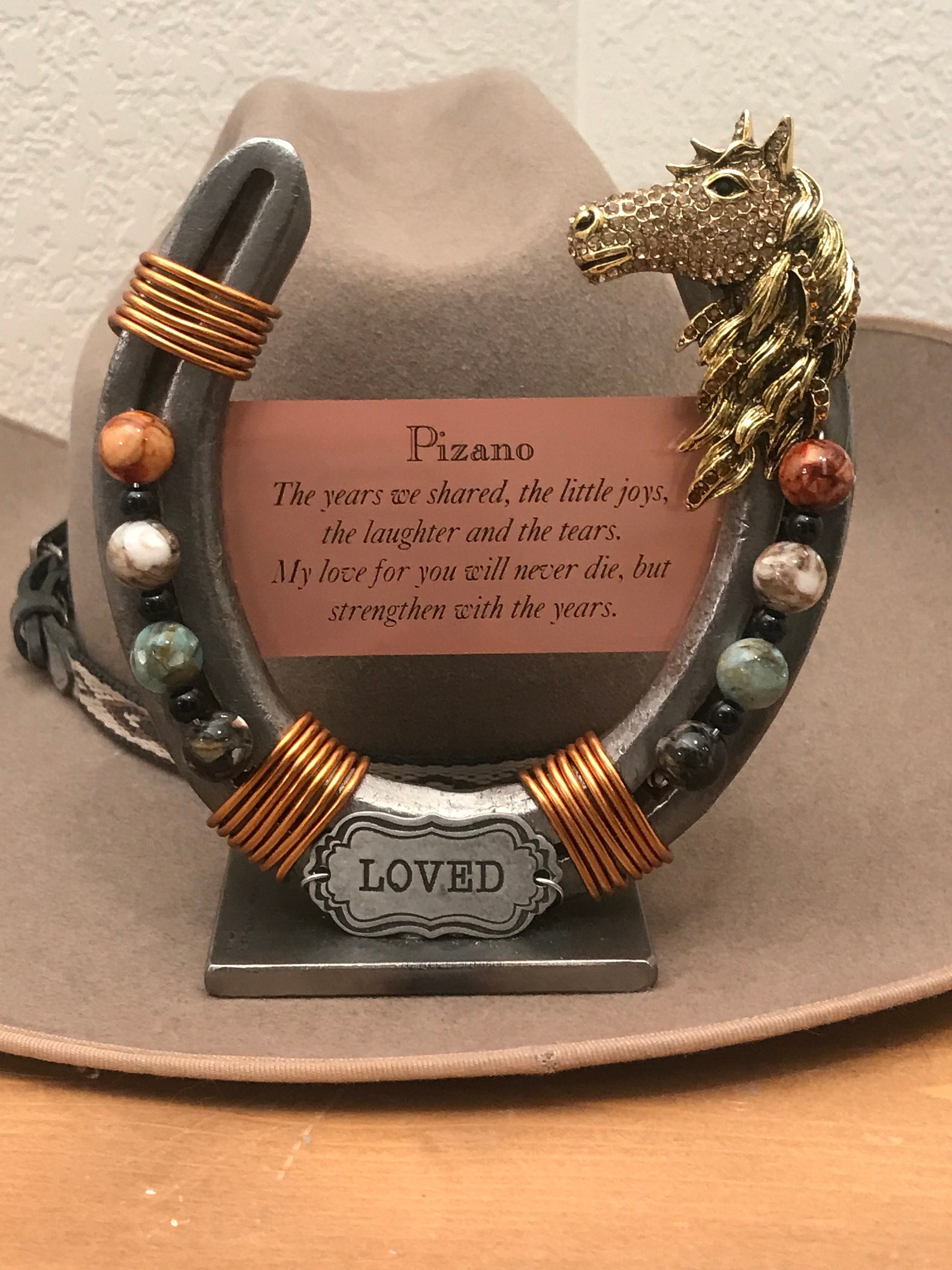 Horse Memorial Keepsake Personalized Horseshoe Decorated Etsy