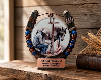 Personalized Cowboy Memorial Keepsake, Western Remembrance Cross, Husband Dad Tribute