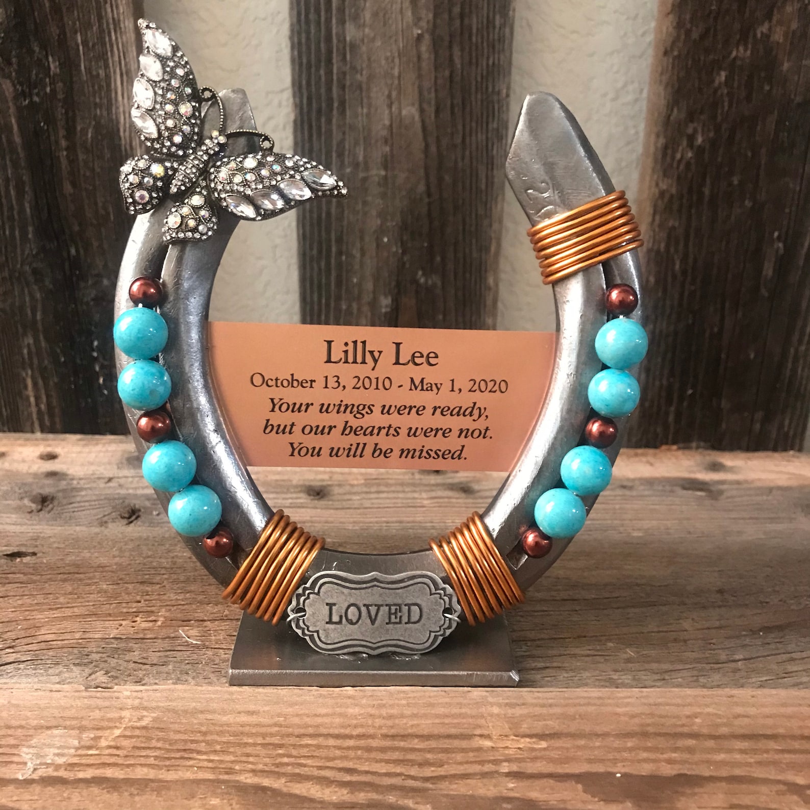 Memorial Horseshoe Keepsake Loving Memory Sympathy Gifts Etsy