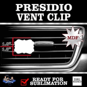 Presidio MDF Car Vent Fresheners - Blank Car Vent - Car Vent sublimation blank - Sublimation Air Freshener