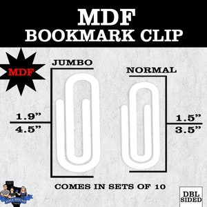 MDF JUMBO GIANT Paperclip Lesezeichen Clip - Rohling für Sublimation, 10er Set