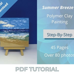 Polymer clay PDF Tutorial Digital Download : Summer Breeze Polymer Clay Painting Tutorial by Leah Radlett, Polymer clay digital tutorial image 1