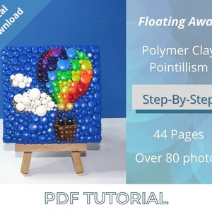 Polymer Clay PDF Tutorial Digital Download : Floating Away Polymer Clay Pointillism Tutorial by Leah Radlett, Polymer clay digital tutorial