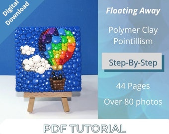Polymer Clay PDF Tutorial Digital Download : Floating Away Polymer Clay Pointillism Tutorial by Leah Radlett, Polymer clay digital tutorial