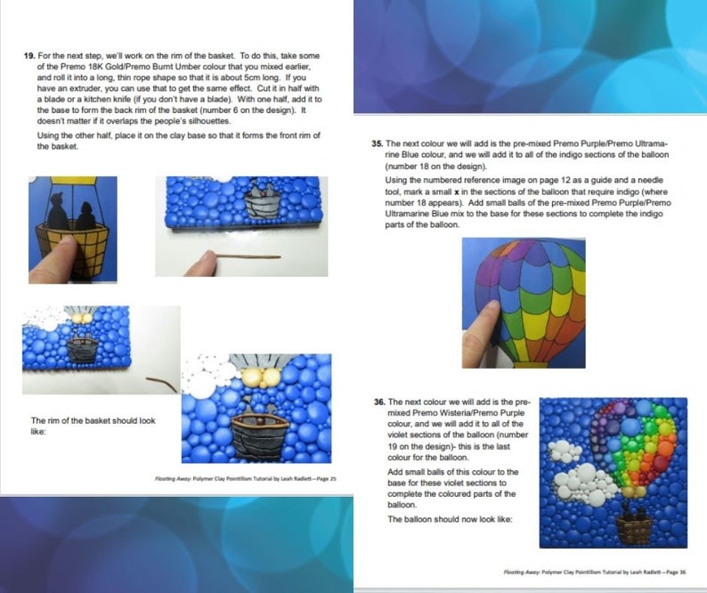 Polymer Clay PDF Tutorial Digital Download BUNDLE : This bundle includes polymer clay painting and polymer clay pointillism tutorials image 9