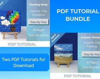 Polymer Clay PDF Tutorial Digital Download BUNDLE : This bundle includes polymer clay painting and polymer clay pointillism tutorials