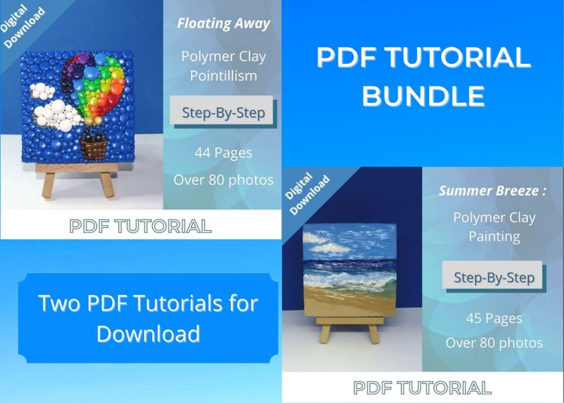 Polymer Clay PDF Tutorial Digital Download BUNDLE : This bundle includes polymer clay painting and polymer clay pointillism tutorials image 1