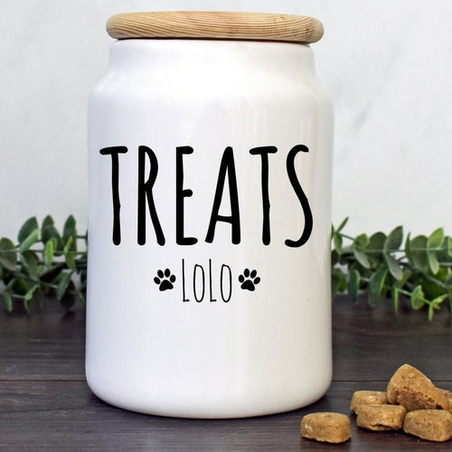 Custom Pet Treat Jar Ceramic Dog Container Etsy