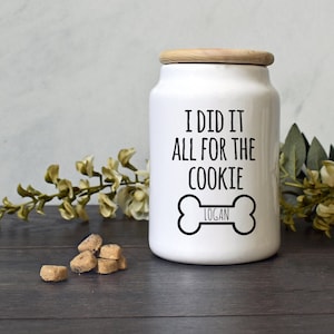 Custom Pet Treat Jar, Ceramic Dog Container