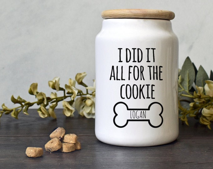 Custom Pet Treat Jar, Ceramic Dog Container