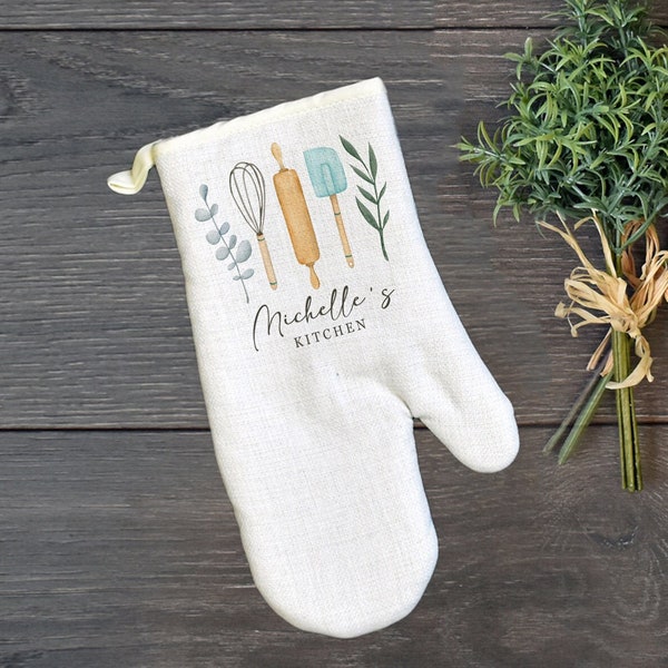 Personalized Oven Mitt, Custom Kitchen Gift