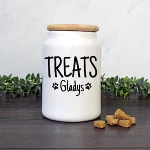 Custom Pet Treat Jar, Ceramic Dog Container