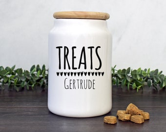 Custom Pet Treat Jar, Ceramic Dog Container