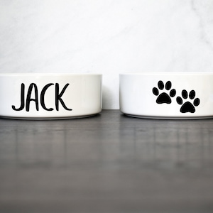 Pet Food Bowl or Bowl Set, Ceramic Dog or Cat Bowls