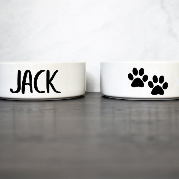 Pet Food Bowl or Bowl Set, Ceramic Dog or Cat Bowls