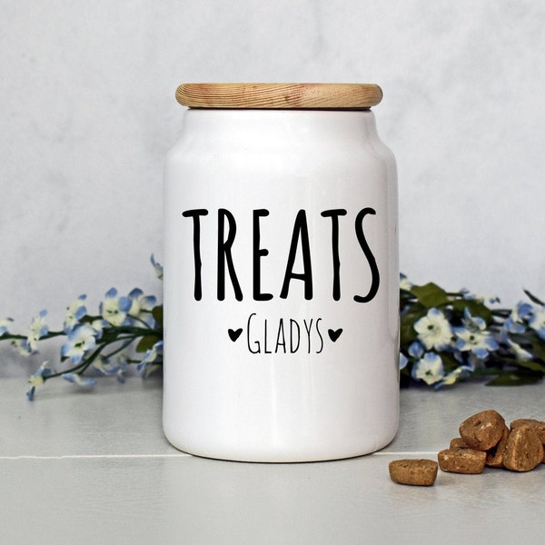 Custom Pet Treat Jar, Ceramic Dog Container