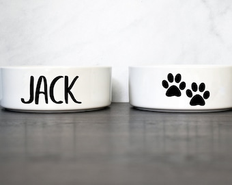 Pet Food Bowl or Bowl Set, Ceramic Dog or Cat Bowls