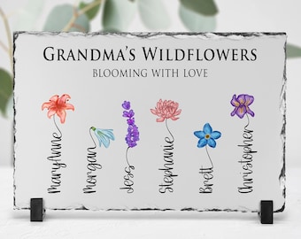 Large Personalized Garden Stone Indoor Decor, Custom Gift for Grandmother, Mother's Day Gift