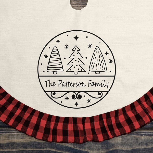 Christmas Tree Skirt Linen Etsy