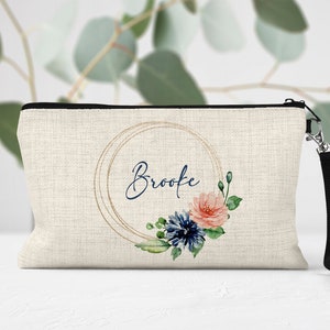 Personalized Makeup Bag, Custom Cosmetic Bag, Zipper Pouch