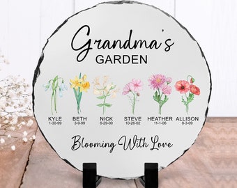 Personalized Garden Stone Decor, Custom Gift for Grandmother, Mother's Day Gift