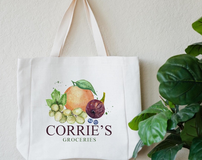 Personalized Grocery Tote, Custom Farmers Market Bag Support Local Farms, Gift for Mom