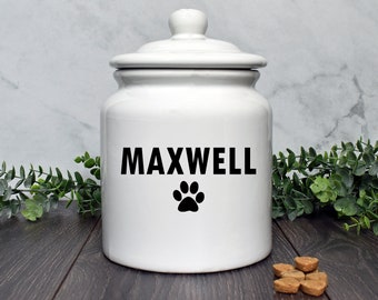 Custom Pet Treat Jar, Ceramic Dog Container