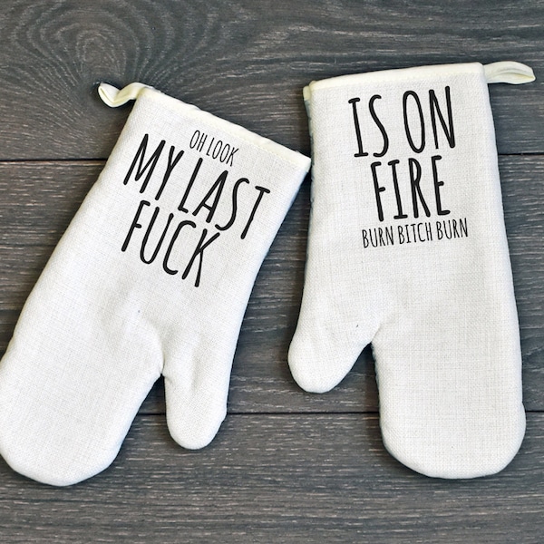 Oven Mitts Funny Etsy