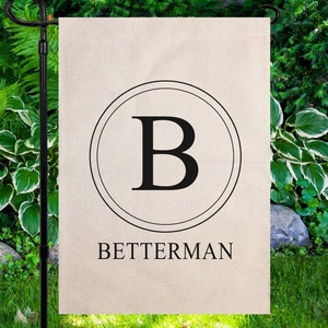 Personalized Garden Flag, Custom Yard Decor, Simple Monogram