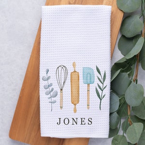 Personalized Kitchen Towel, Custom Waffle Weave Towel