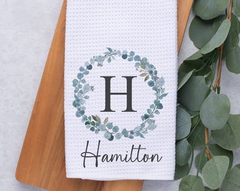 Personalized Kitchen Towel, Custom Waffle Weave Towel